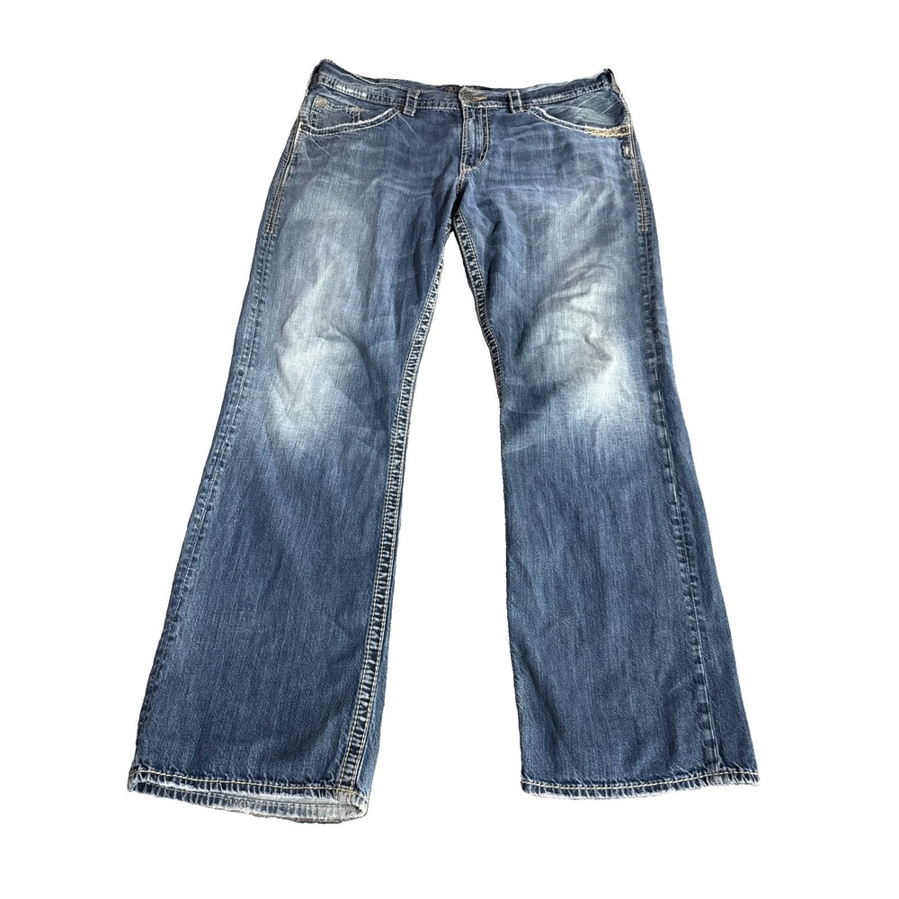 Silver Jeans Co. Gordie Jeans Mens 38x34 Blue Denim Relaxed Straight